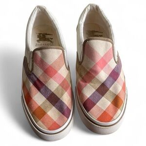 BURBERRY Signature Print slip on loafer sneakers